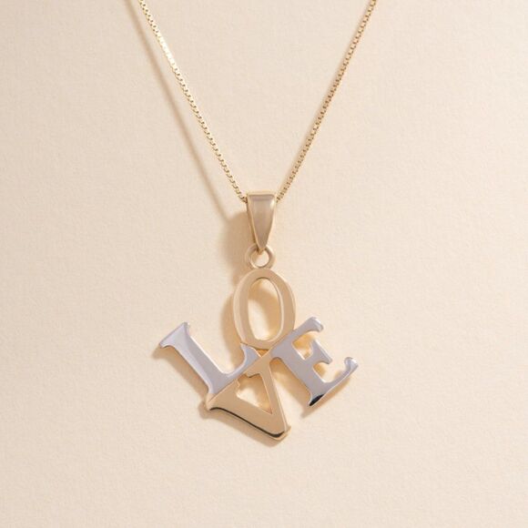 Tehrani Jewelry Jewelry - Love Charm | 14k Solid Gold Pendant | perfect gift | birthday gift | Real gold l